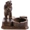 Antique Victorian Black Forest Carved Bear Match Stand 1