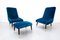 Mid-Century Italian Seating Set in Blue Velvet, 1950s, Set of 3, Image 3