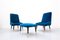 Mid-Century Italian Seating Set in Blue Velvet, 1950s, Set of 3 2