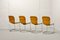 Dining Chairs in Yellow Leather & Chrome from Cidue, Italy, 1970s, Set of 4 4