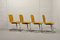 Dining Chairs in Yellow Leather & Chrome from Cidue, Italy, 1970s, Set of 4, Image 5