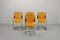 Esszimmerstühle aus gelbem Leder & Chrom von Cidue, Italien, 1970er, 4er Set 6