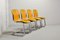 Dining Chairs in Yellow Leather & Chrome from Cidue, Italy, 1970s, Set of 4 3