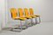 Esszimmerstühle aus gelbem Leder & Chrom von Cidue, Italien, 1970er, 4er Set 3