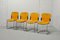 Esszimmerstühle aus gelbem Leder & Chrom von Cidue, Italien, 1970er, 4er Set 1
