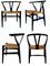 Sedie CH24 Wishbone Chair by Hans Wegner for Carl Hansen & Søn, 1950s, Set of 4 1
