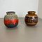 Multicolored Fat Lava Ceramic Vases from Scheurich, Germany, 1970s, Set of 2 18