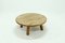 Round Brutalist Solid Oak Coffee Table, 1970s 1