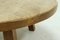 Tavolino da caffè rotondo brutalista in legno di quercia massiccio, anni '70, Immagine 4