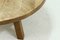 Round Brutalist Solid Oak Coffee Table, 1970s 7