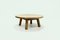 Round Brutalist Solid Oak Coffee Table, 1970s 10