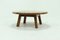 Round Brutalist Solid Oak Coffee Table, 1970s 6