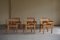 Dänische Mid-Century Esszimmerstühle aus massivem Pinienholz & Leder, 1970er, 6er Set 1