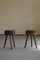 Swedish Primitive Stools in Solid Wood, Early 20th-Century, Set of 2, Image 1