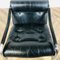 Black Leather Lounge Chair by Tim Bates for Pieff, 1970s 11