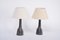 Mid-Century Model 940 Modern Black Ceramic Table Lamps from Søholm, Set of 2 1