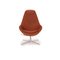 Varier Cocoon Armchair and Stool in Orange Rust Brown Copper, Set of 2, Image 9