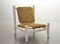 White Oak Low Seat Lounge Chair in Sisal Rope with Footstool in the Style of Charlotte Perriand, 1960s 2