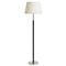 Mid-Century Nickel and Black Leather Floor Lamp 1