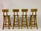 French High Stools in Solid Elm, Set of 4 2