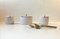 L. Hjorth Fluted White Ceramic Jars, 1940s, Set of 3 1