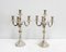 Silver Bronze Candelabra, Late 19th Century, Set of 2 1