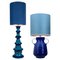 Large Silk Table Lamps by René Houben, 1960s, Set of 2, Image 1