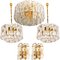 Gilt Brass & Glass Palazzo Light Fixtures by J. T. Kalmar, 1970, Set of 7 5