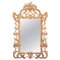 Neoclassical Rectangular Gold Foil Hand Carved Wooden Mirror, 1970s, Image 1