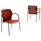 Model Lalanda Armchairs in Dark Cognac Leather by Gianfranco Frattini, Set of 2, Image 1