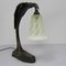 Art Nouveau French Table Lamp in Bronze and Glass, Image 1