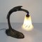 Art Nouveau French Table Lamp in Bronze and Glass, Image 4