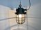 Lámpara colgante industrial enjaulada de hierro fundido gris, años 60, Imagen 11