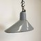 Lámpara industrial esmaltada en gris, años 30, Imagen 5