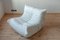 Vintage French White Leather Togo Living Room Set by Michel Ducaroy for Ligne Roset, Set of 3 2