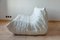 Vintage French White Leather Togo Living Room Set by Michel Ducaroy for Ligne Roset, Set of 3 8