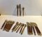 Danish Modern Brass and Teak Cutlery Set from Carl Cohr, 1960s, Set of 21 1