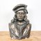 Large Antique Bronze-Finished Plaster Bust of Male in 15th Century Clothing 1