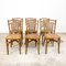 Faux Bamboo Chairs in Wood with Cane Seats, Set of 6 8