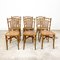 Faux Bamboo Stühle aus Holz mit Sitzen aus Schilfrohr, 6er Set 1