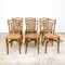 Faux Bamboo Chairs in Wood with Cane Seats, Set of 6 9
