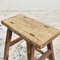 Large Antique Rustic Elm Stool 2