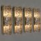 Large Modern Brass Ice Glass Wall Light by J. T. Kalmar for Cor, 1960s 2