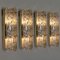 Large Modern Brass Ice Glass Wall Light by J. T. Kalmar for Cor, 1960s, Image 2