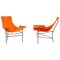 Fauteuils en Toile Orange par Jerry Johnson, USA, 1950s, Set de 2 1