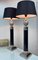 Lampade da tavolo grandi in stile Regency nere e cromate, anni '80, set di 2, Immagine 18
