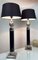 Large Regency Style Chrome and Black Table Lamps with Pine Cone Decoration, 1980s, Set of 2 5