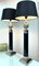 Large Regency Style Chrome and Black Table Lamps with Pine Cone Decoration, 1980s, Set of 2 14