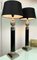 Lampade da tavolo grandi in stile Regency nere e cromate, anni '80, set di 2, Immagine 15