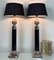 Large Regency Style Chrome and Black Table Lamps with Pine Cone Decoration, 1980s, Set of 2, Image 4